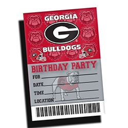 Georgia Bulldogs Birthday Party Invitations