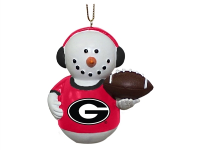 Georgia Bulldogs Snowman Earmuffs Ornament