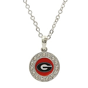 Georgia Bulldogs Crystal Round Necklace