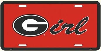 Georgia Bulldogs G Girl Metal License Plate