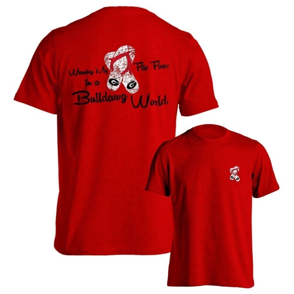 UGA Red Flip Flop World T-Shirt | Georgia Girl T-Shirt | UGA Girl T-Shirt